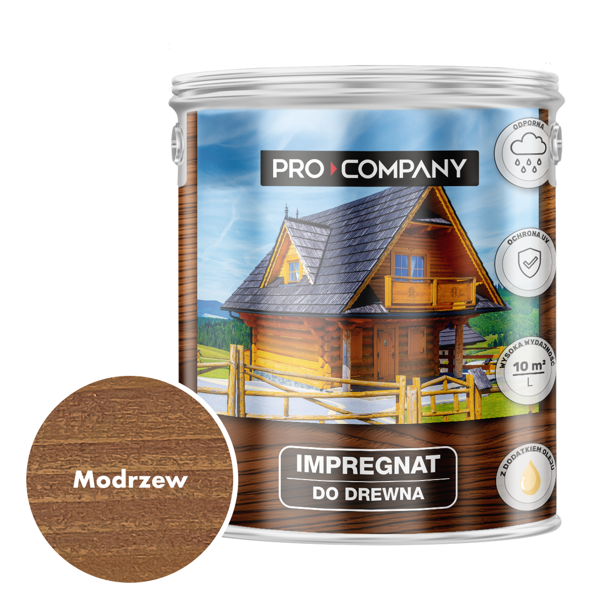 Pro Company Impregnat ochronny do drewna z dodatkiem oleju 2,5L Modrzew