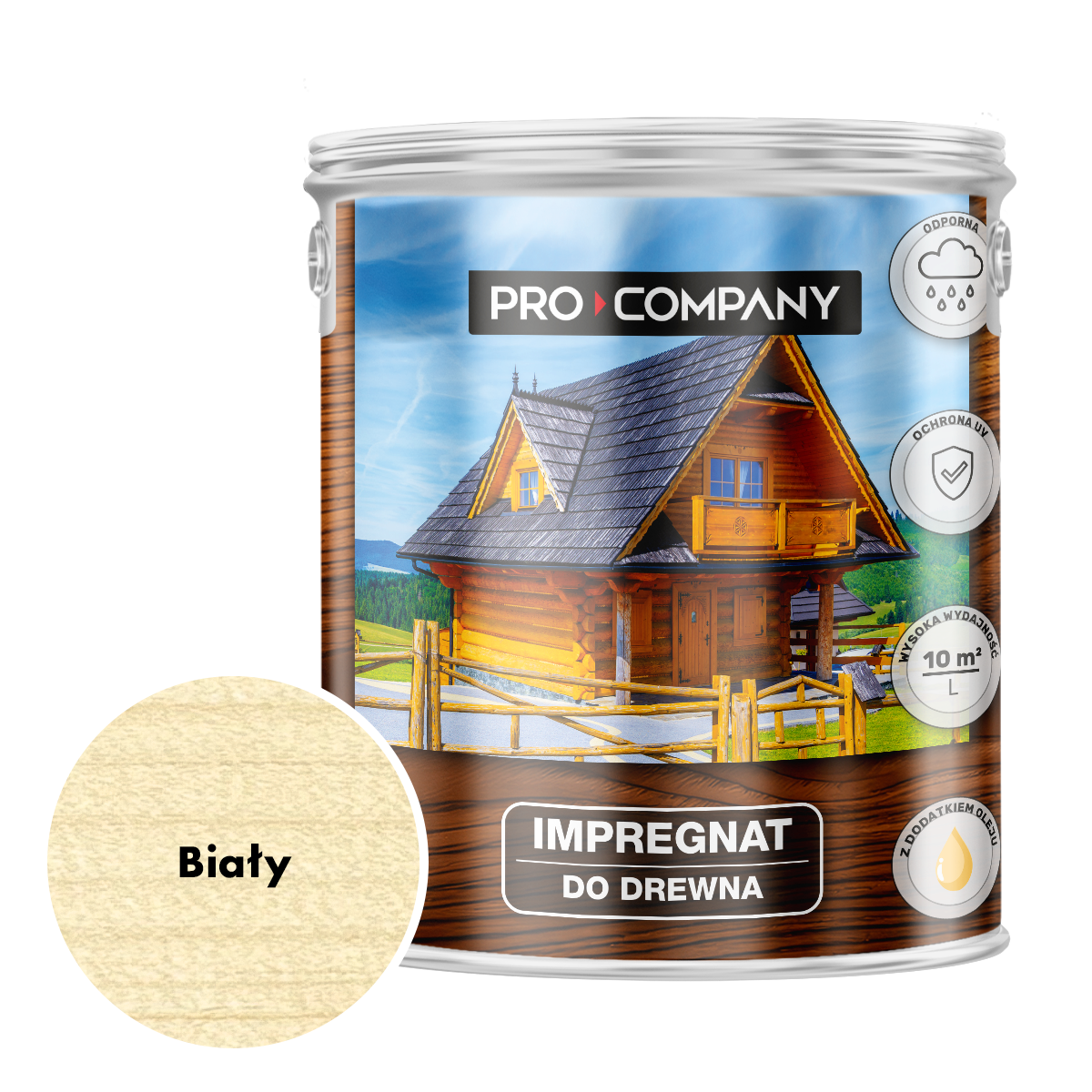 Pro Company Impregnat ochronny do drewna z dodatkiem oleju 2,5L Biały