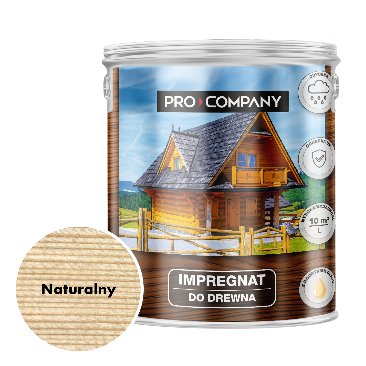 Pro Company Impregnat ochronny do drewna z dodatkiem oleju 2,5L Naturalny