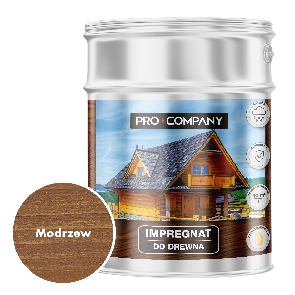 Pro Company Impregnat ochronny do drewna z dodatkiem oleju 9L Modrzew