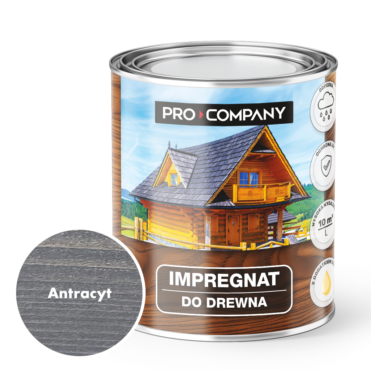 Pro Company Impregnat ochronny do drewna z dodatkiem oleju 0,75L Antracyt