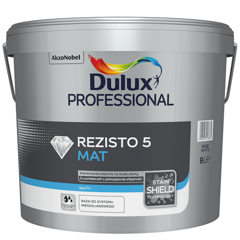 DULUX PROFESSIONAL Rezisto 5 Farba lateksowa Biała 9L