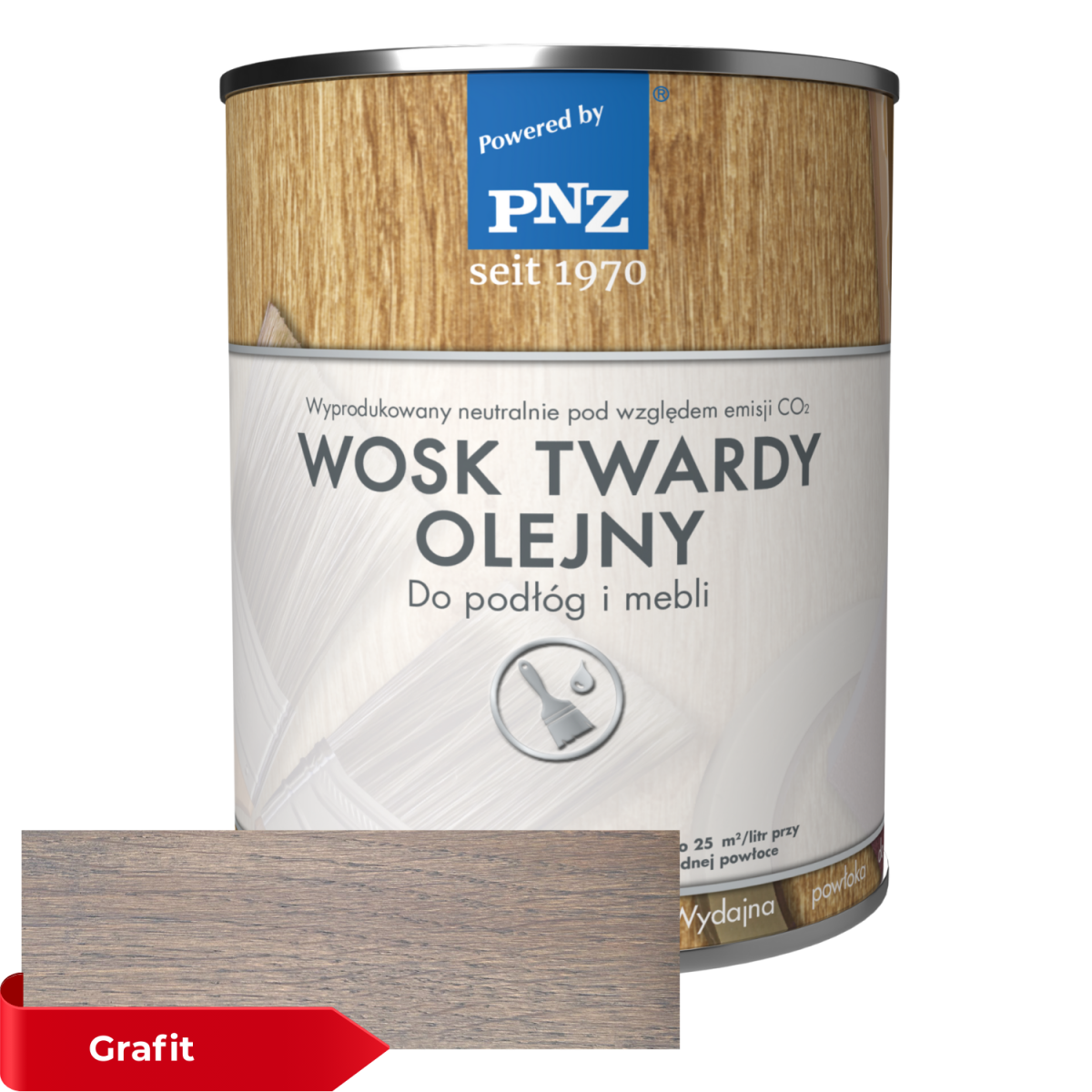 PNZ Wosk Twardy Olejny Do Drewna 0,75L Grafitowy