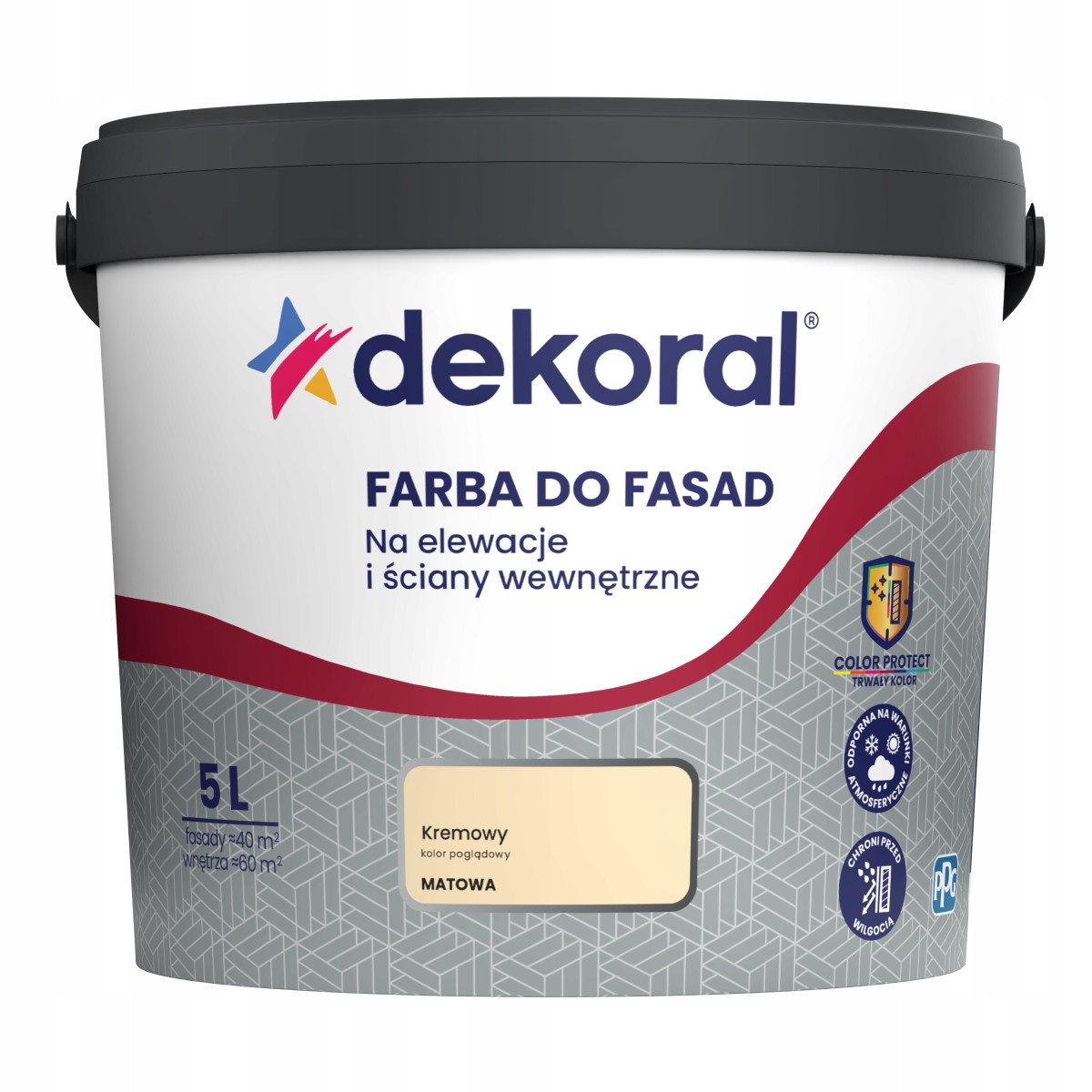 Dekoral Polinit Farba do fasad, zewnętrzna, fasadowa 5L Kremowy