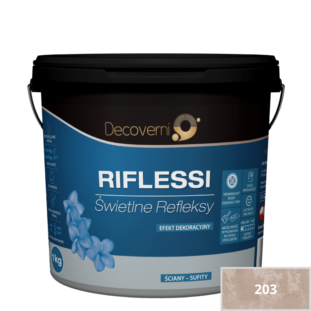 DECOVERNI RIFLESSI 203 Farba metaliczna 1 kg plus grunt 1,5kg