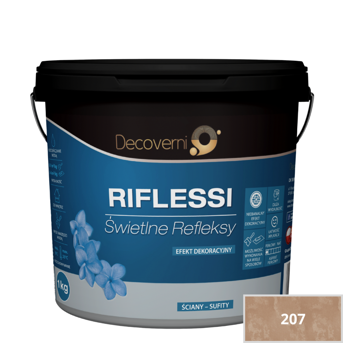 DECOVERNI RIFLESSI 207 Farba metaliczna 1 kg plus grunt 1,5kg