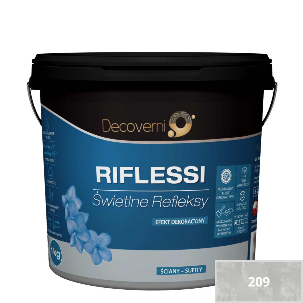 DECOVERNI RIFLESSI 209 Farba metaliczna 1 kg plus grunt 1,5kg
