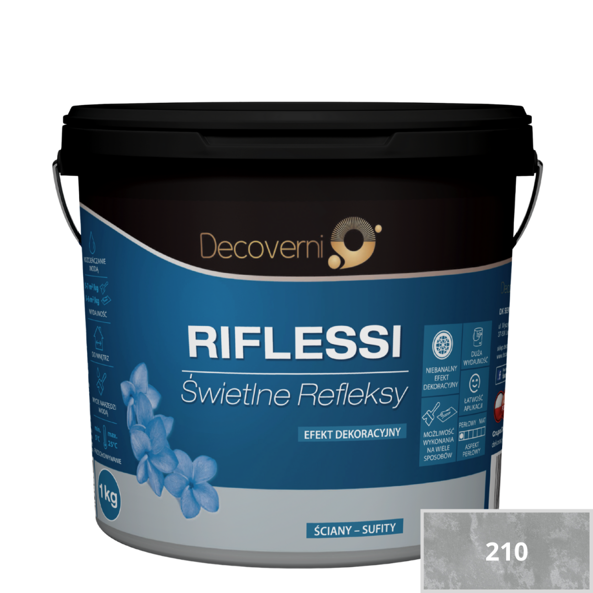 DECOVERNI RIFLESSI 210 Farba metaliczna 1 kg plus grunt 1,5kg