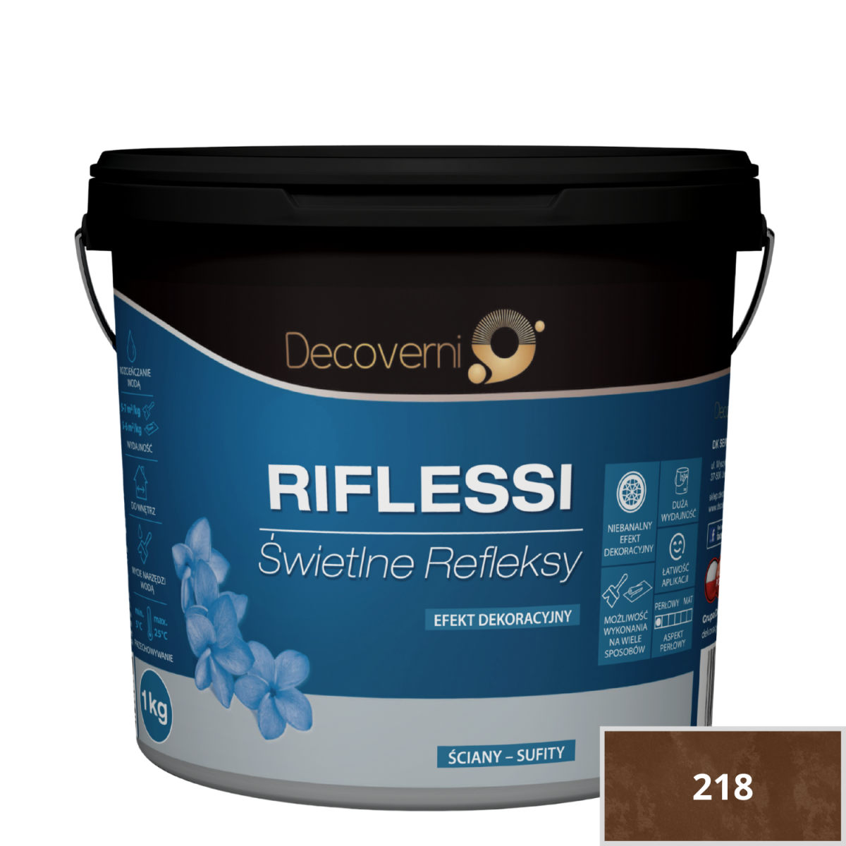 DECOVERNI RIFLESSI 218 Farba metaliczna 1 kg plus grunt 1,5kg