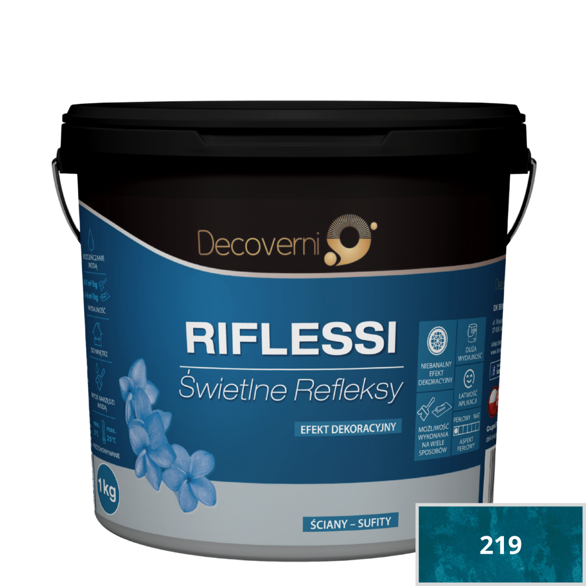 DECOVERNI RIFLESSI 219 Farba metaliczna 1 kg plus grunt 1,5kg