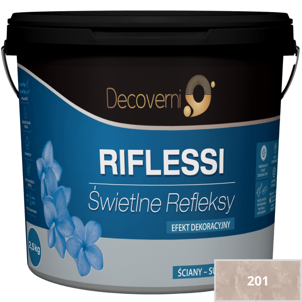 DECOVERNI RIFLESSI 201 Farba metaliczna 2,5 kg plus grunt 3kg