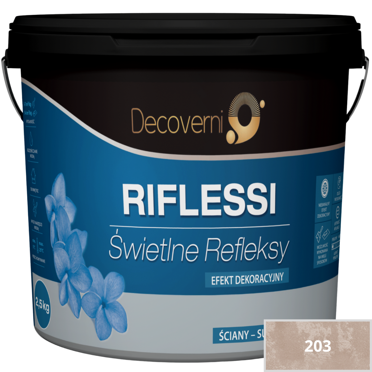 DECOVERNI RIFLESSI 203 Farba metaliczna 2,5 kg plus grunt 3kg