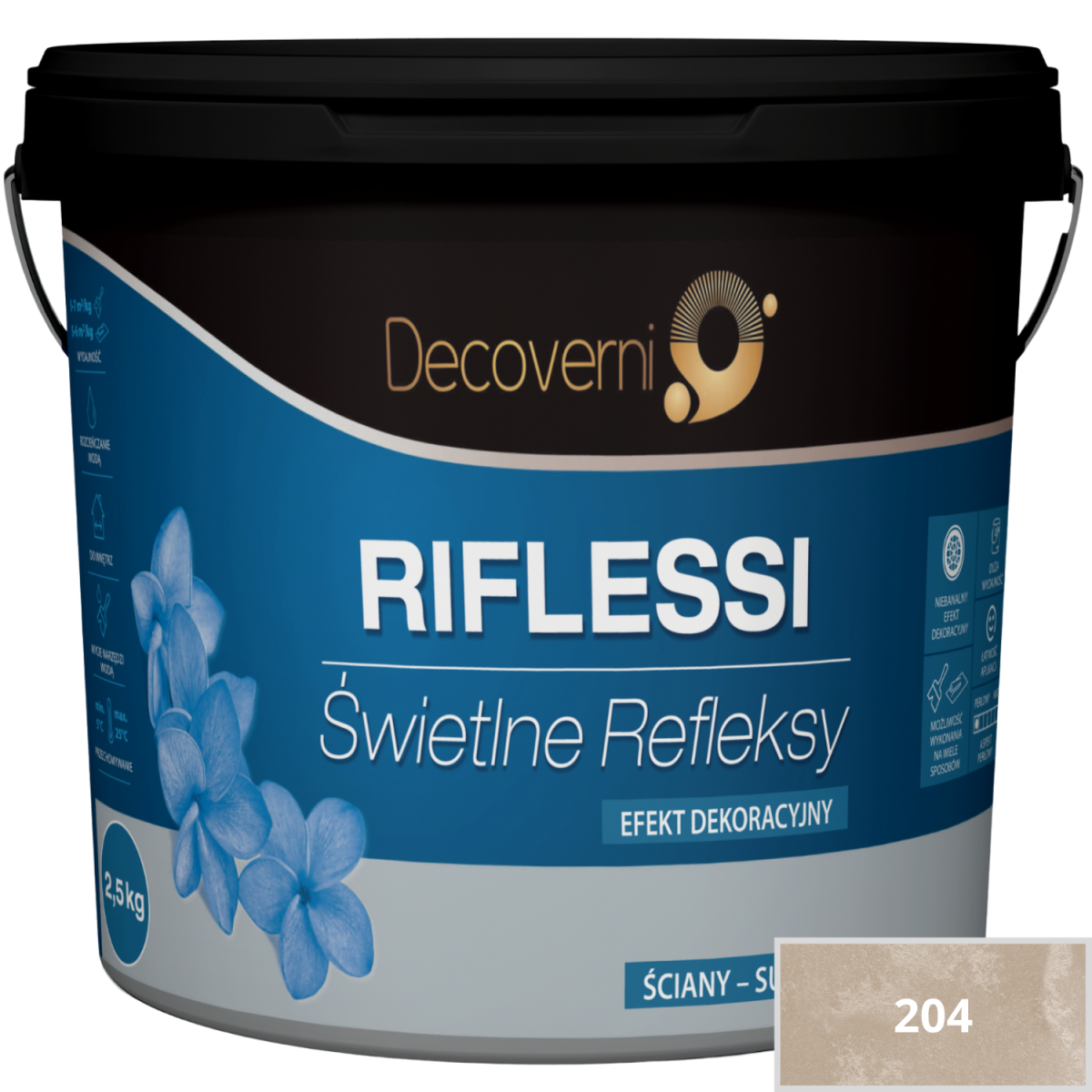 DECOVERNI RIFLESSI 204 Farba metaliczna 2,5 kg plus grunt 3kg