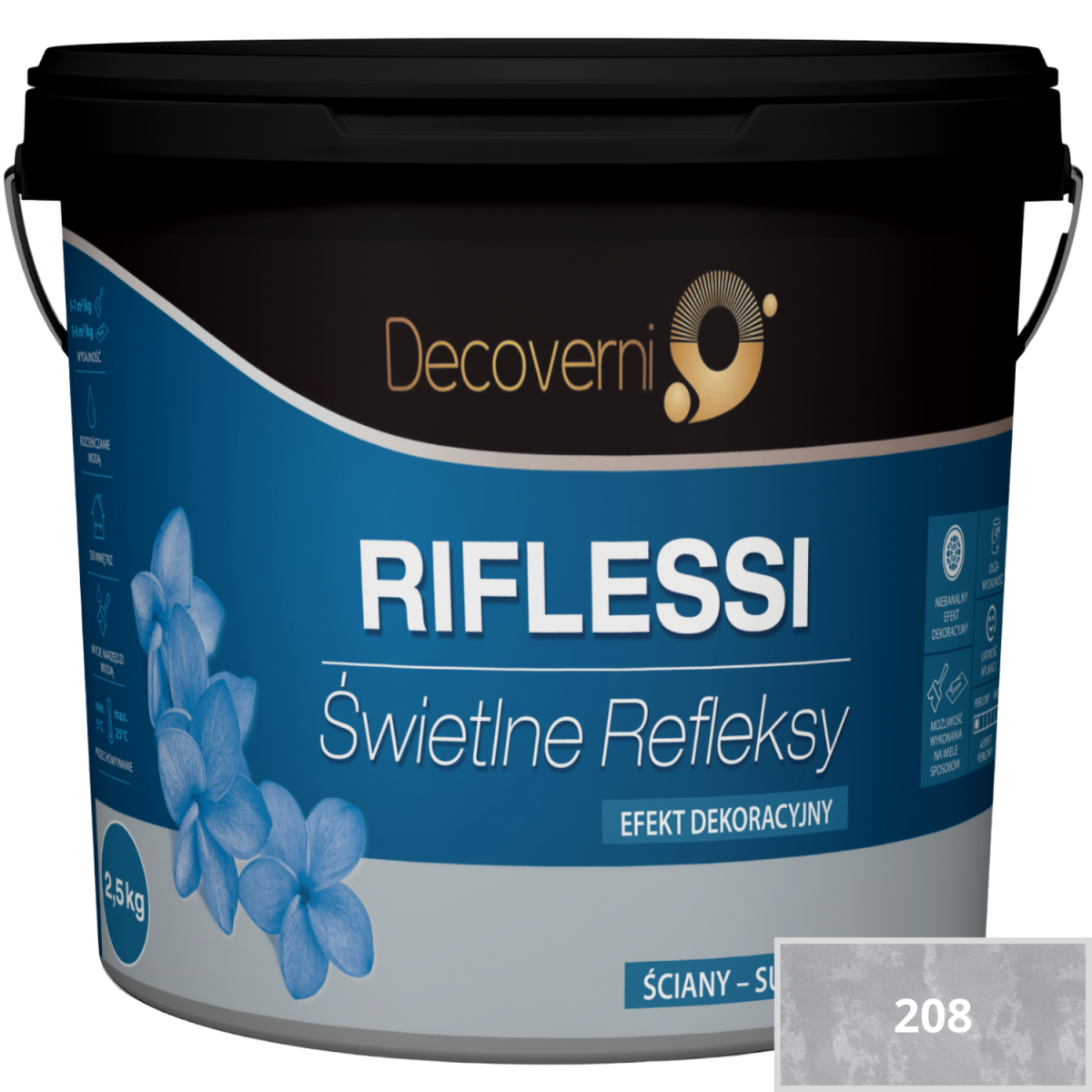 DECOVERNI RIFLESSI 208 Farba metaliczna 2,5 kg plus grunt 3kg