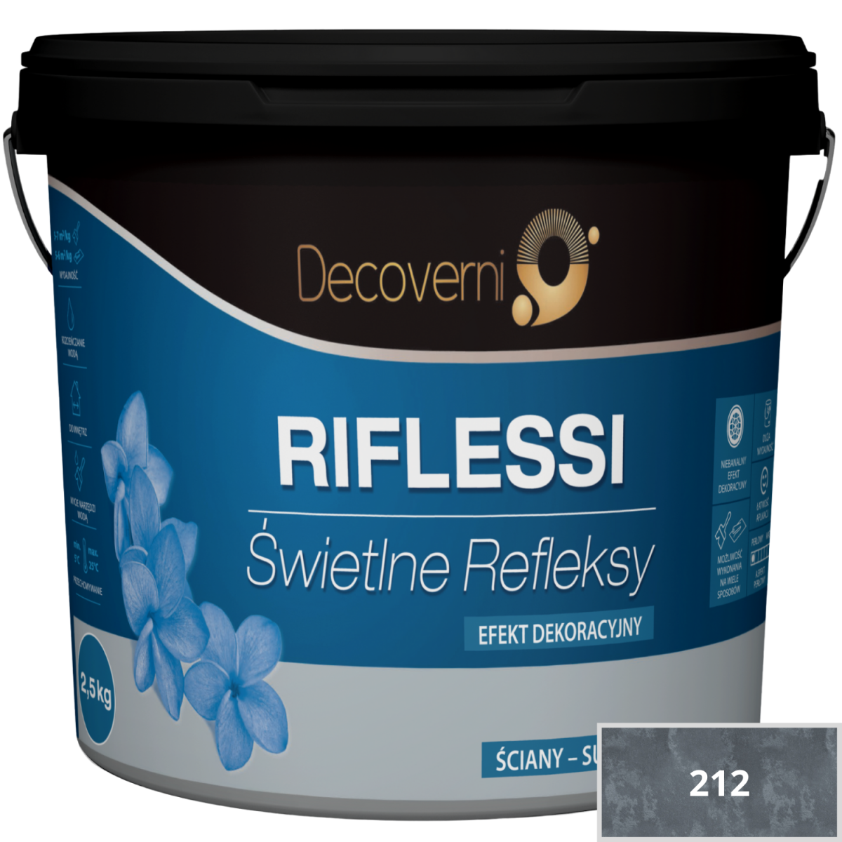 DECOVERNI RIFLESSI 212 Farba metaliczna 2,5 kg plus grunt 3kg