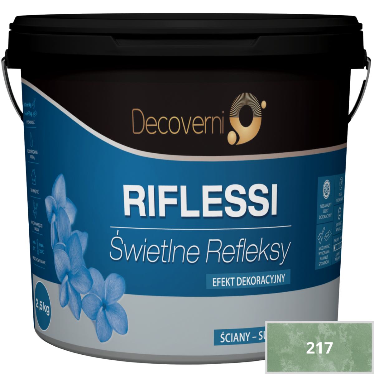 DECOVERNI RIFLESSI 217 Farba metaliczna 2,5 kg plus grunt 3kg