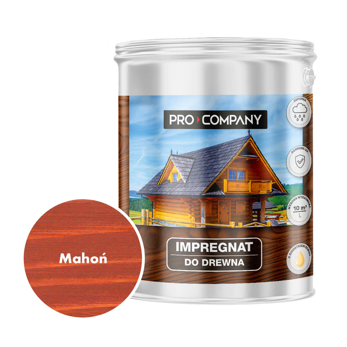 Pro Company Impregnat ochronny do drewna z dodatkiem oleju 4,5L Mahoń