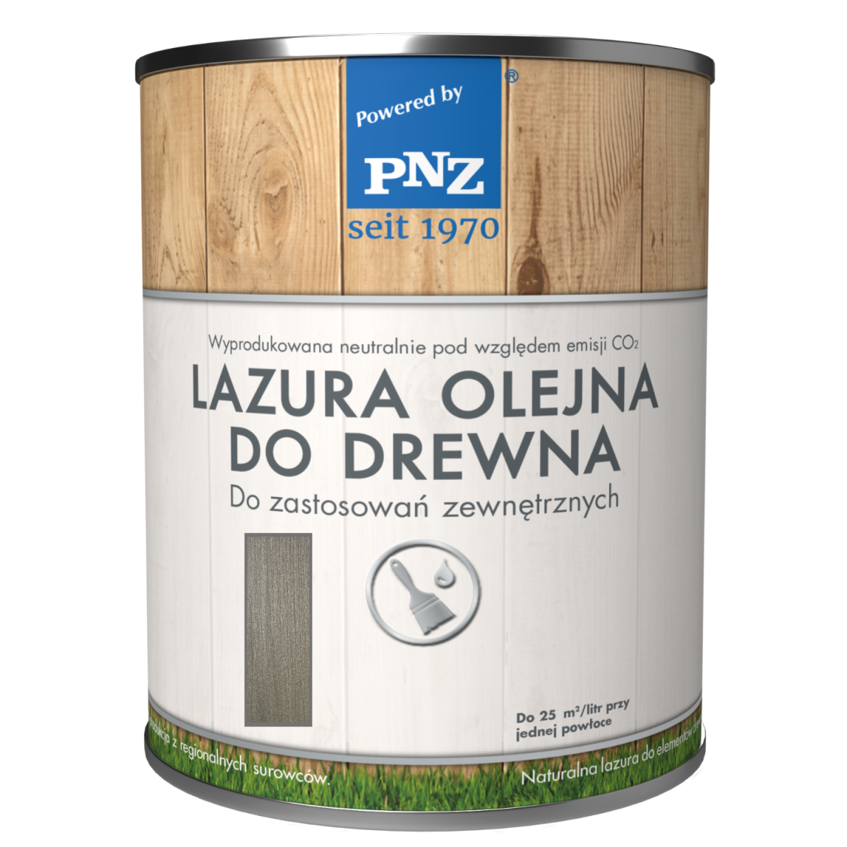 PNZ Lazura Olejna do drewna 100ml Srebrny Grafit z efektem metalicznym