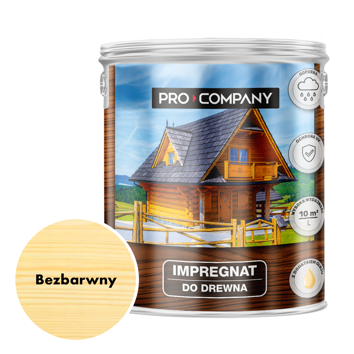 Pro Company Impregnat ochronny do drewna z dodatkiem oleju 2,5L Bezbarwny