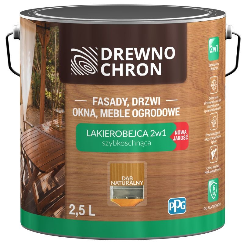 Drewnochron Lakierobejca 2w1 2,5l Dąb Naturalny
