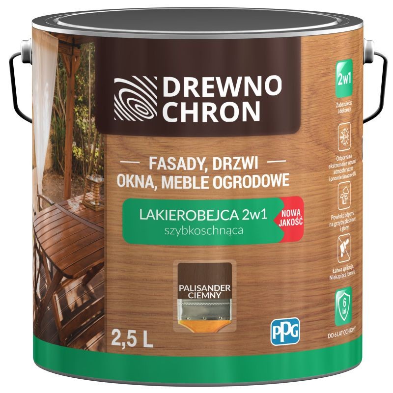 DrewnoChron Lakierobejca 2w1 2,5l Palisander Ciemny