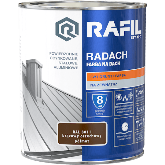 Radach 0,75L Brąz Orzechowy RAL 8011 Farba na dach Półmat