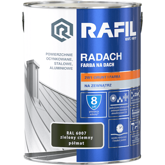 Radach 5L Zielony ciemny RAL 6007 Farba na dach Półmat