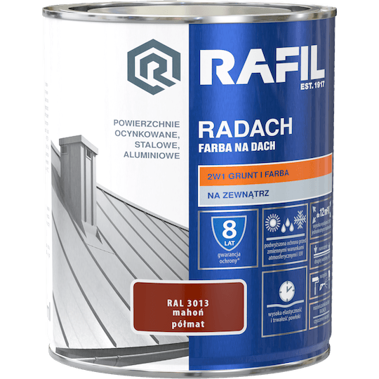 Radach 0,75L Mahoń RAL 3013 Farba na dach Półmat