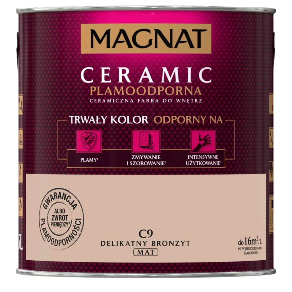 Farba ceramiczna MAGNAT Ceramic C9 delikatny bronzyt 2,5L