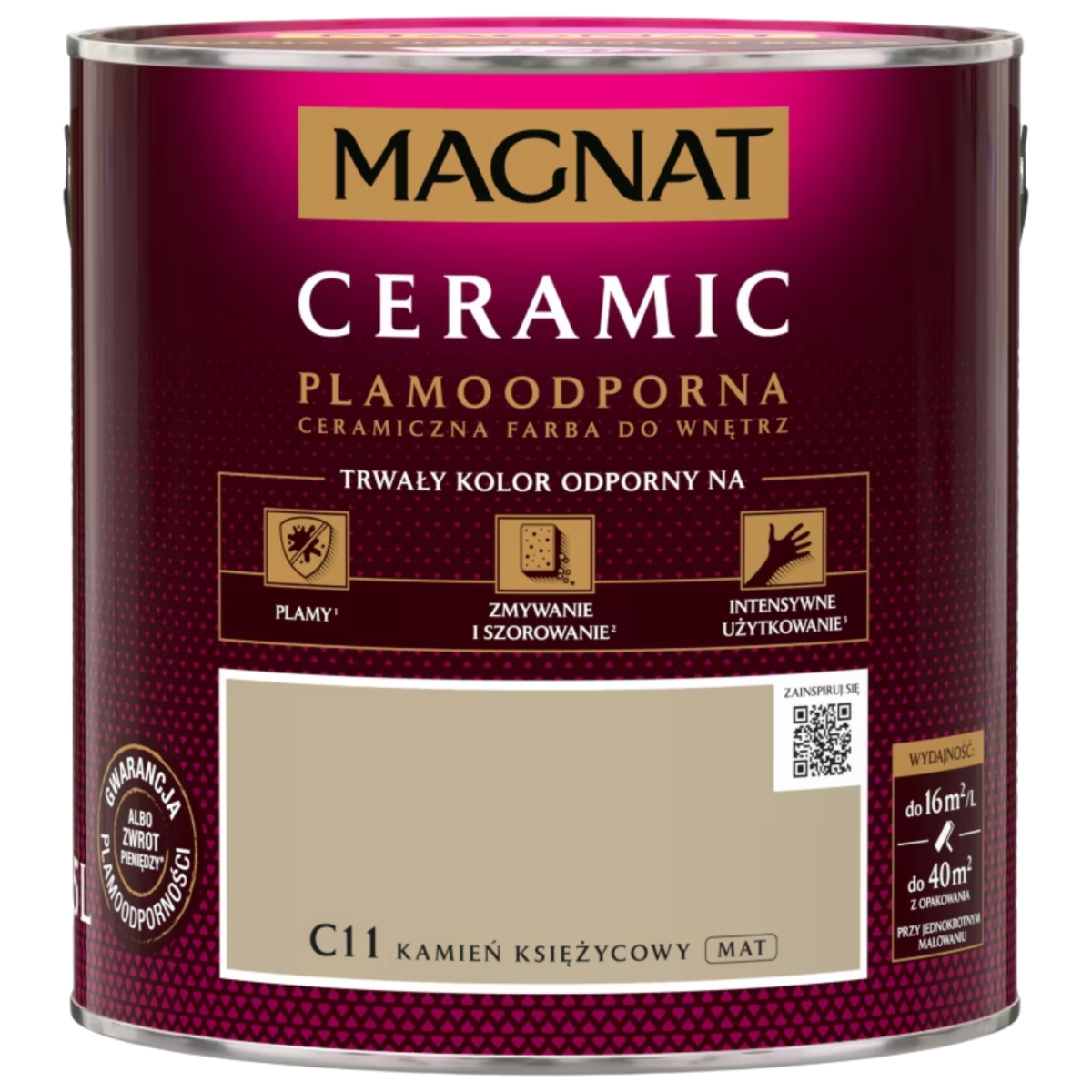 Farba ceramiczna MAGNAT Ceramic C11 kamień księżycowy 2,5L
