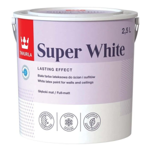 Akrylowa farba lateksowa Tikkurila Super White biała 2,5L