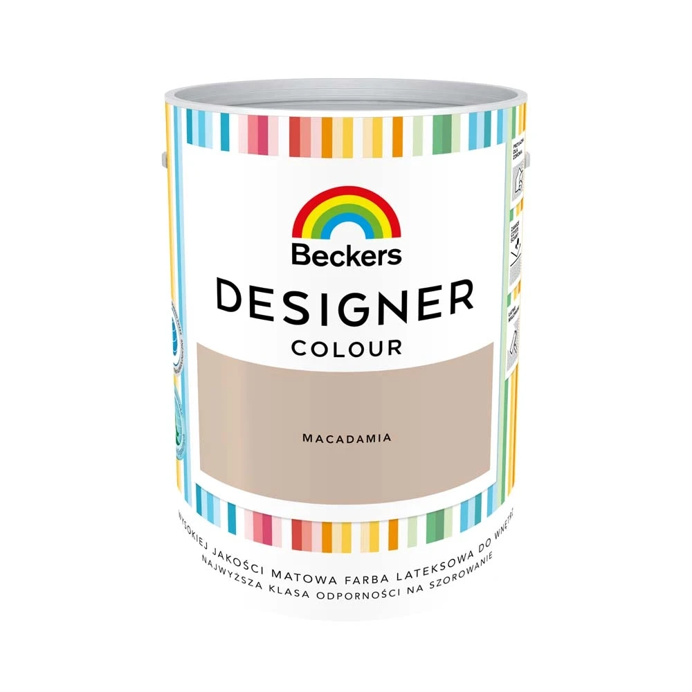 Farba lateksowa plamoodporna Beckers Designer beżowo-brązowa Macadamia 5L