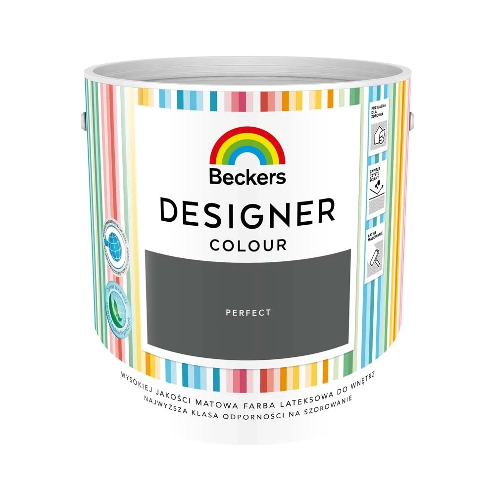 Farba lateksowa Beckers Designer ciemny szary Perfect 2,5 l