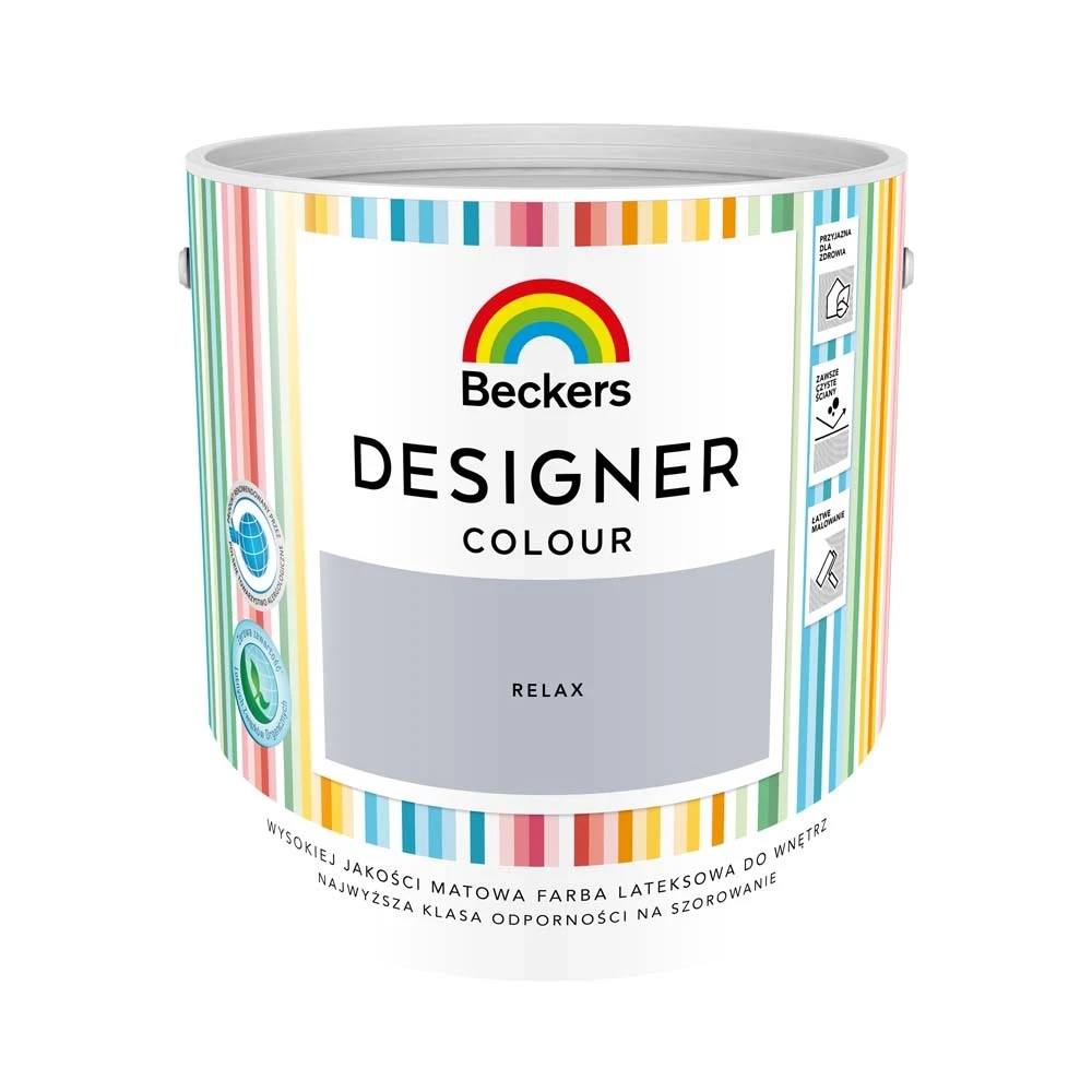 Farba plamoodporna Beckers Designer szary Relax 2,5 l