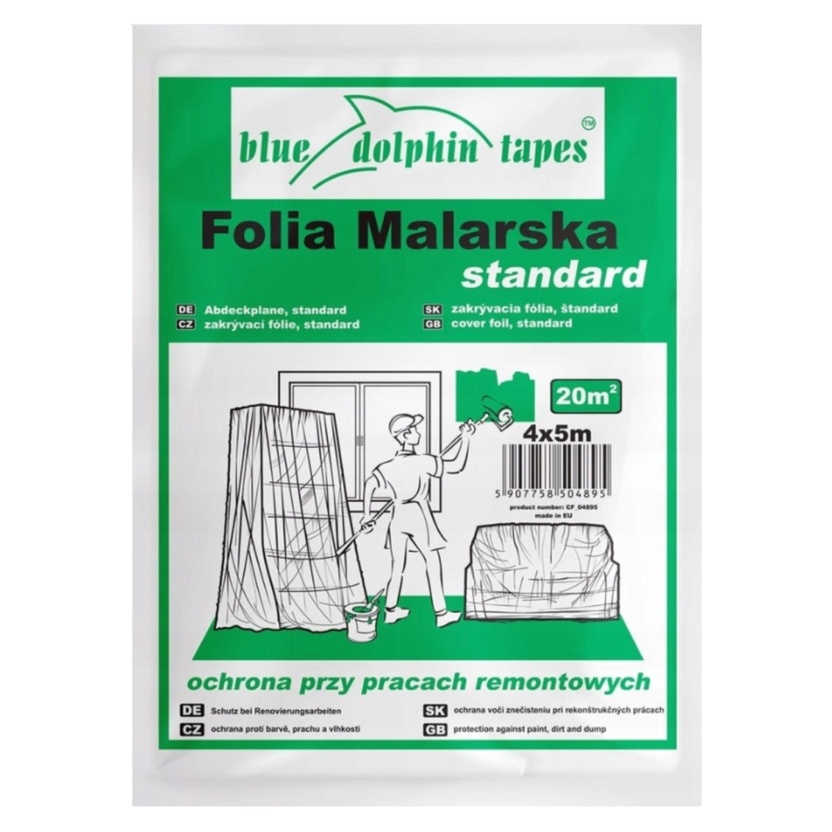 Folia ochronna malarska Blue Dolphin STANDARD 4m x 5m