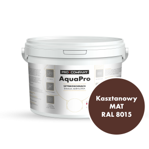 Szybkoschnąca uniwersalna emalia akrylowa Aqua Pro Kasztanowy MAT RAL 8015 2,7L