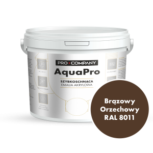 Szybkoschnąca uniwersalna emalia akrylowa Aqua Pro Brązowy Orzechowy RAL 8011 9L