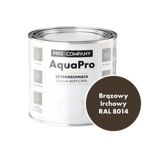 Szybkoschnąca uniwersalna emalia akrylowa Aqua Pro Brązowy Irchowy RAL 8014 0,7L