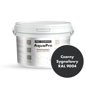 Szybkoschnąca uniwersalna emalia akrylowa Aqua Pro Czarny Sygnałowy RAL 9004 2,7L