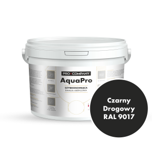 Szybkoschnąca uniwersalna emalia akrylowa Aqua Pro Czarny Drogowy RAL 9017 2,7L