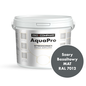 Szybkoschnąca uniwersalna emalia akrylowa Aqua Pro Szary Bazaltowy MAT RAL 7012 10L