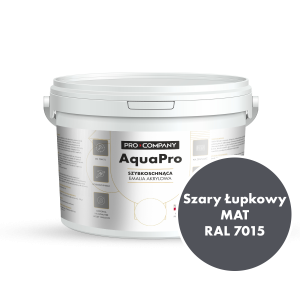 Szybkoschnąca uniwersalna emalia akrylowa Aqua Pro Szary Łupkowy MAT RAL 7015 2,7L