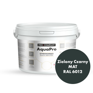 Szybkoschnąca uniwersalna emalia akrylowa Aqua Pro Zielony Czarny MAT RAL 6012 2,7L