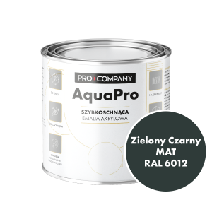 Szybkoschnąca uniwersalna emalia akrylowa Aqua Pro Zielony Czarny MAT RAL 6012 0,7L