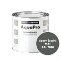 Szybkoschnąca uniwersalna emalia akrylowa Aqua Pro Szary Średni MAT RAL 7010 0,7L