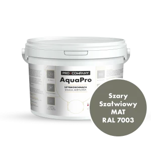 Szybkoschnąca uniwersalna emalia akrylowa Aqua Pro Szary Szałwiowy MAT RAL 7003 2,7L