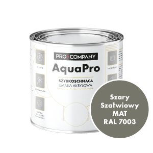 Szybkoschnąca uniwersalna emalia akrylowa Aqua Pro Szary Szałwiowy MAT RAL 7003 0,7L