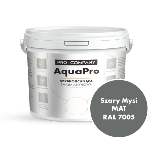 Szybkoschnąca uniwersalna emalia akrylowa Aqua Pro Szary Mysi MAT RAL 7005 5L