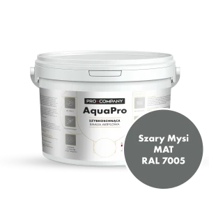 Szybkoschnąca uniwersalna emalia akrylowa Aqua Pro Szary Mysi MAT RAL 7005 3L