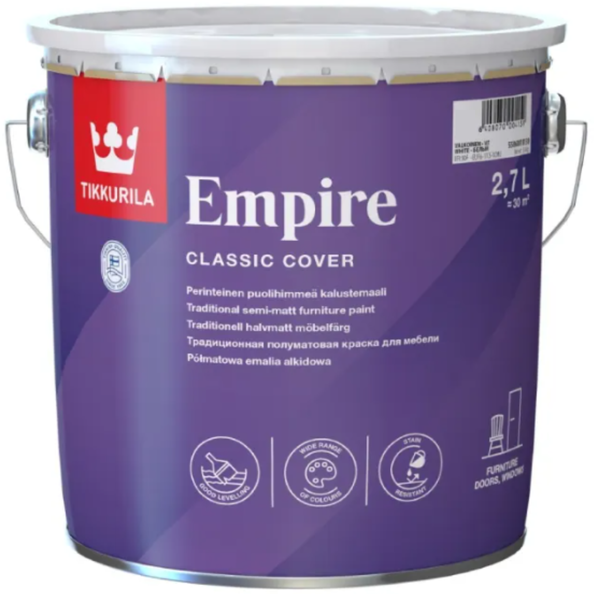 Tiksotropowa farba alkidowa do barwienia Tikkurila Empire baza C transparentna 2,7L